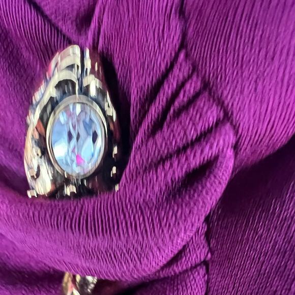 Roberto Cavalli Faux Wrap Snake Hardware Dress Women's Size 38 US 2 Dark Berry - Picture 4 of 10